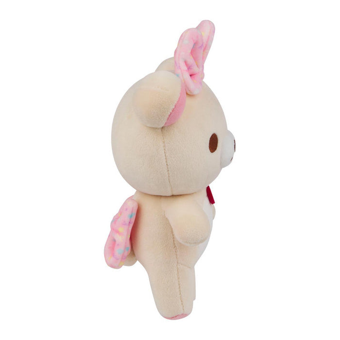 San-X Rilakkuma and Friends 8 Inch Korilakkuma HappyForYou Mochi Plush Toy - PINK BOW