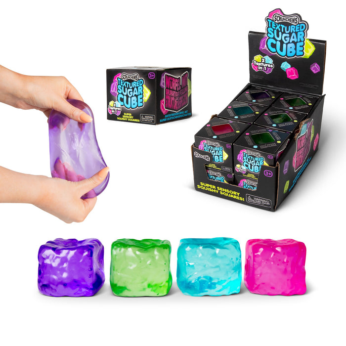 Scrunchems Textured Sugar Cube 2.5 Inch Squishy Sensory Toy - Assorted
