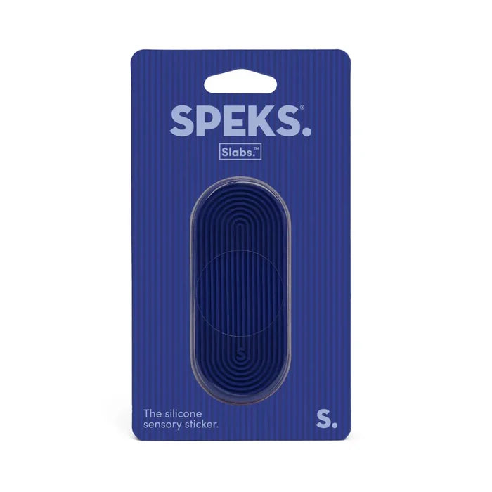 Speks Slabs Silicone Sensory Sticker - Groove Tab Dark Blue