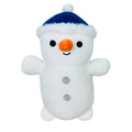Squishmallow 10 Inch Manny the Snowman with Blue Hat Christmas Hug Mees Plush Toy