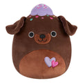 Squishmallow 12 Inch Rico the Brownie Chocolate Lab with Hearts Valentine Plush Toy