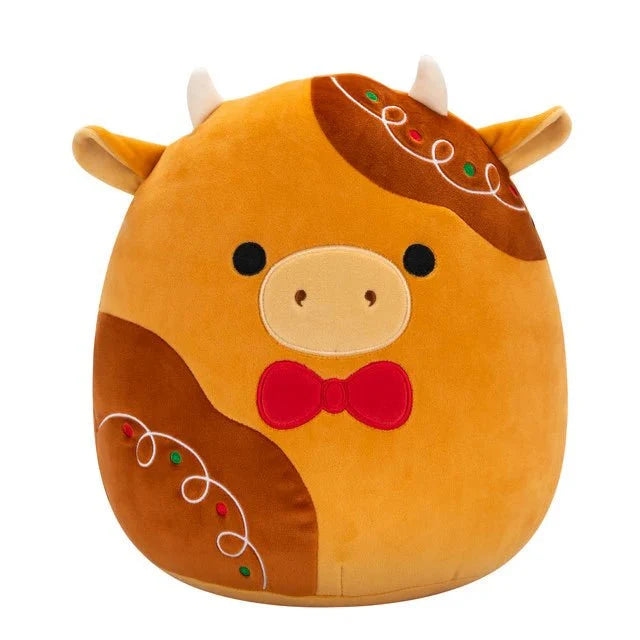 Squishmallow 16 Inch Jericho the Gingerbread Cow Christmas Plush Toy - Owl & Goose Gifts