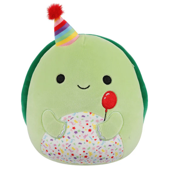 Squishmallow 8 Inch Henry the Turtle with Birthday Hat Plush Toy