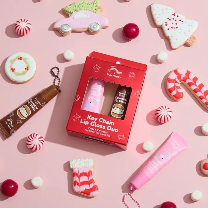 Squishmallow X TONYMOLY Patty and Carmelita's Lip Gloss Duo
