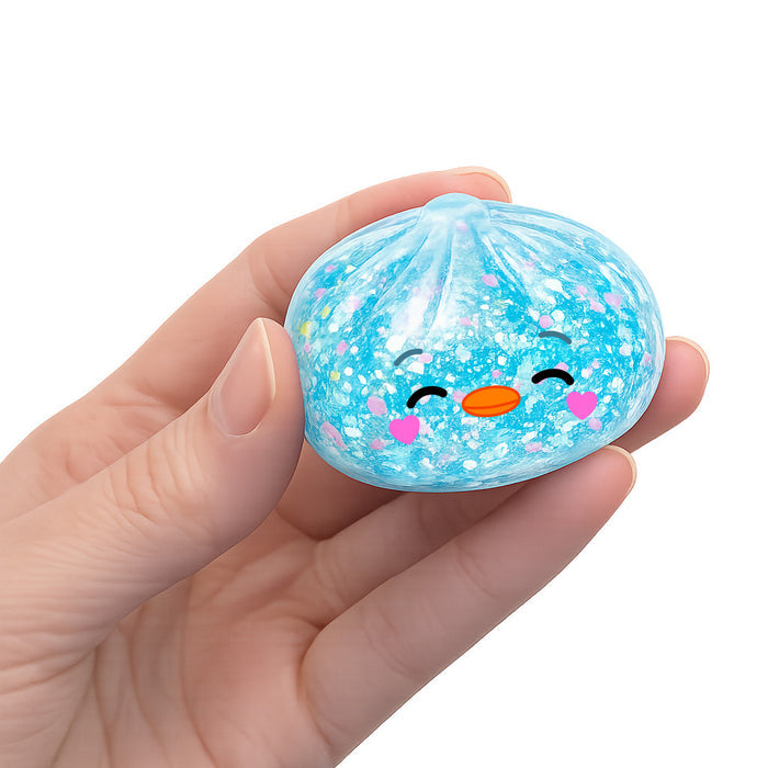 Top Trenz Hello Duck Mini Glitter Dumpling - Sugar Squish Sensory Toy