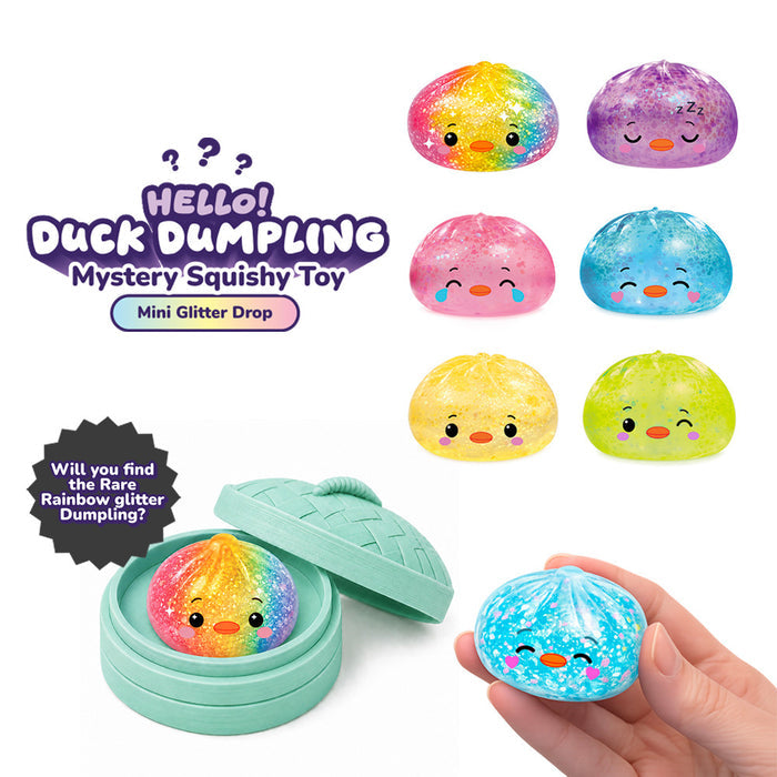 Top Trenz Hello Duck Mini Glitter Dumpling - Sugar Squish Sensory Toy