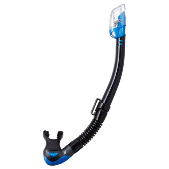 Tusa Hyperdry Elite II Dry Top Snorkel - Black & Fish Tail Blue