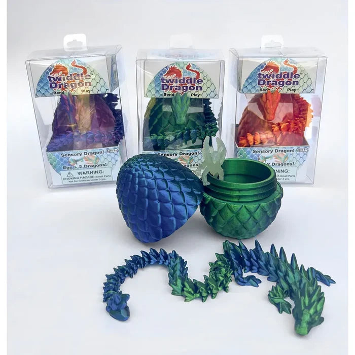 Zorbitz 7 Inch Twiddle Dragon Egg - 3D Printed Fidget Sensory Toy